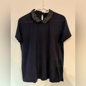 Madewell scaled Peter Pan collar short sleeve shirt